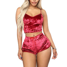 Load image into Gallery viewer, Plus size 2 piece velvet set
