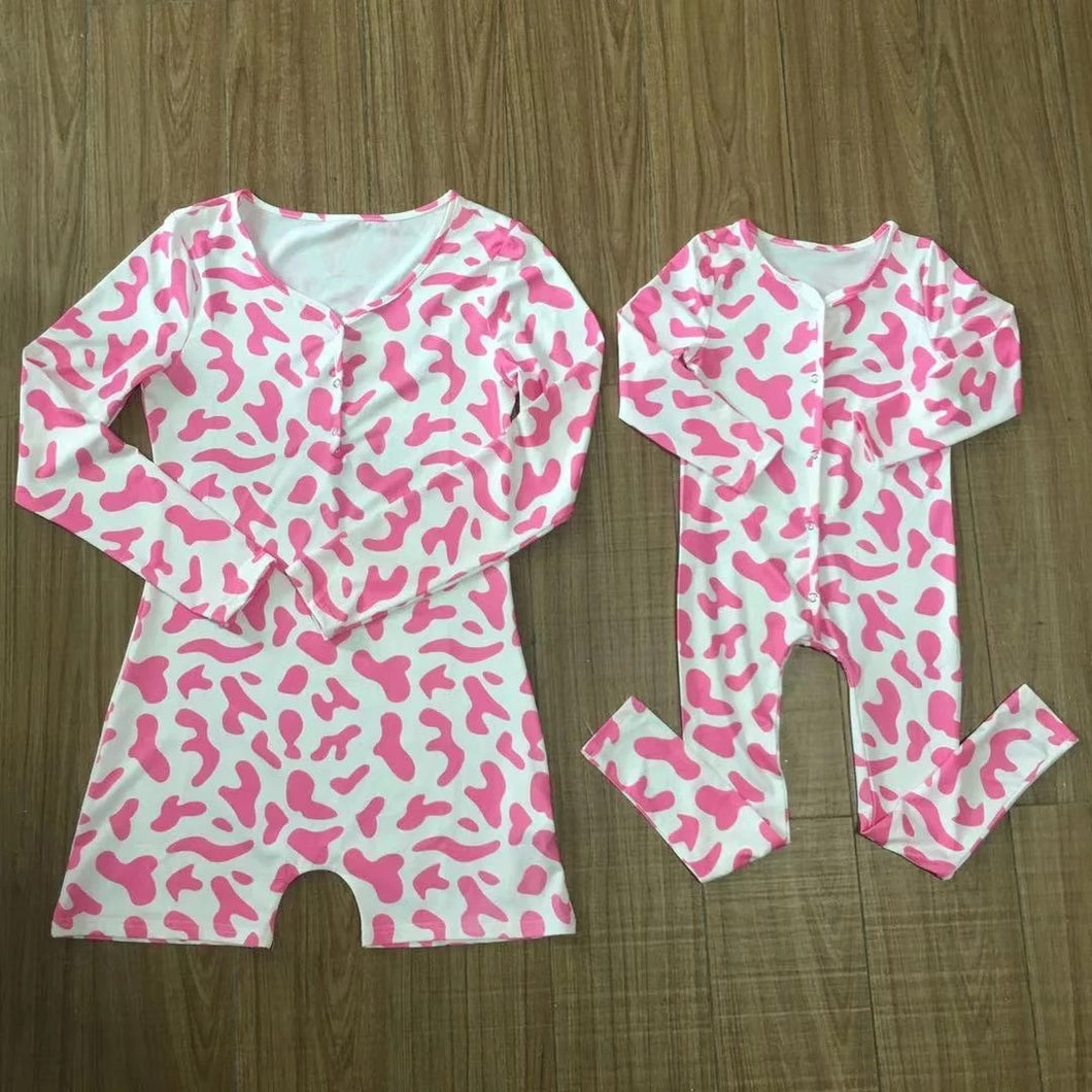 Pink animal print onesies